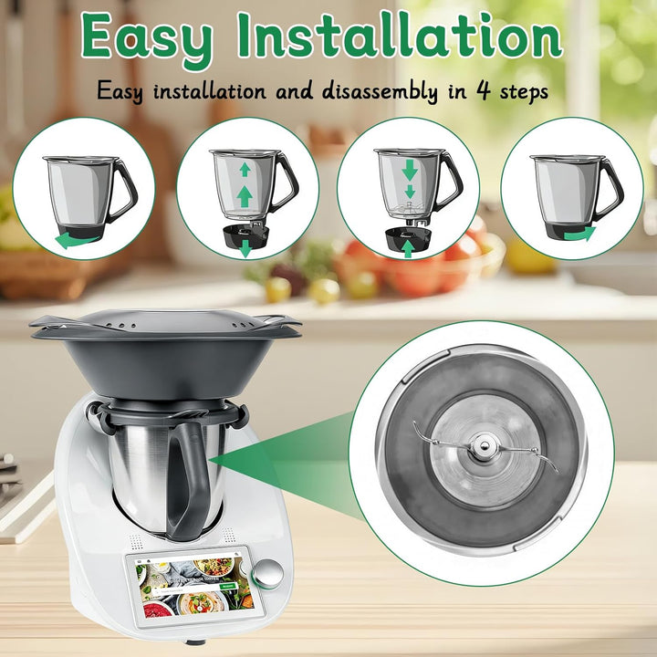 Teigmischmesser für Thermomix TM7 TM6 TM5 Teigknetmesser aus Edelstahl Thermomix Zubehör Schnelles M