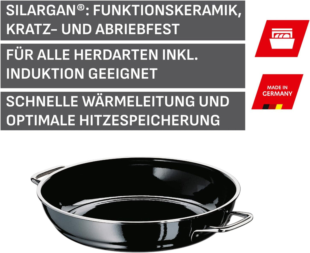 Silit Professional Servier-Schmorpfanne 24 cm, Bräter, Schmortopf 2,2l, Silargan Funktionskeramik, I