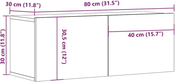 vidaXL TV Schrank mit 2 Klapptüren TV Möbel Hängeboard Lowboard Fernsehschrank Fernsehtisch Sideboar