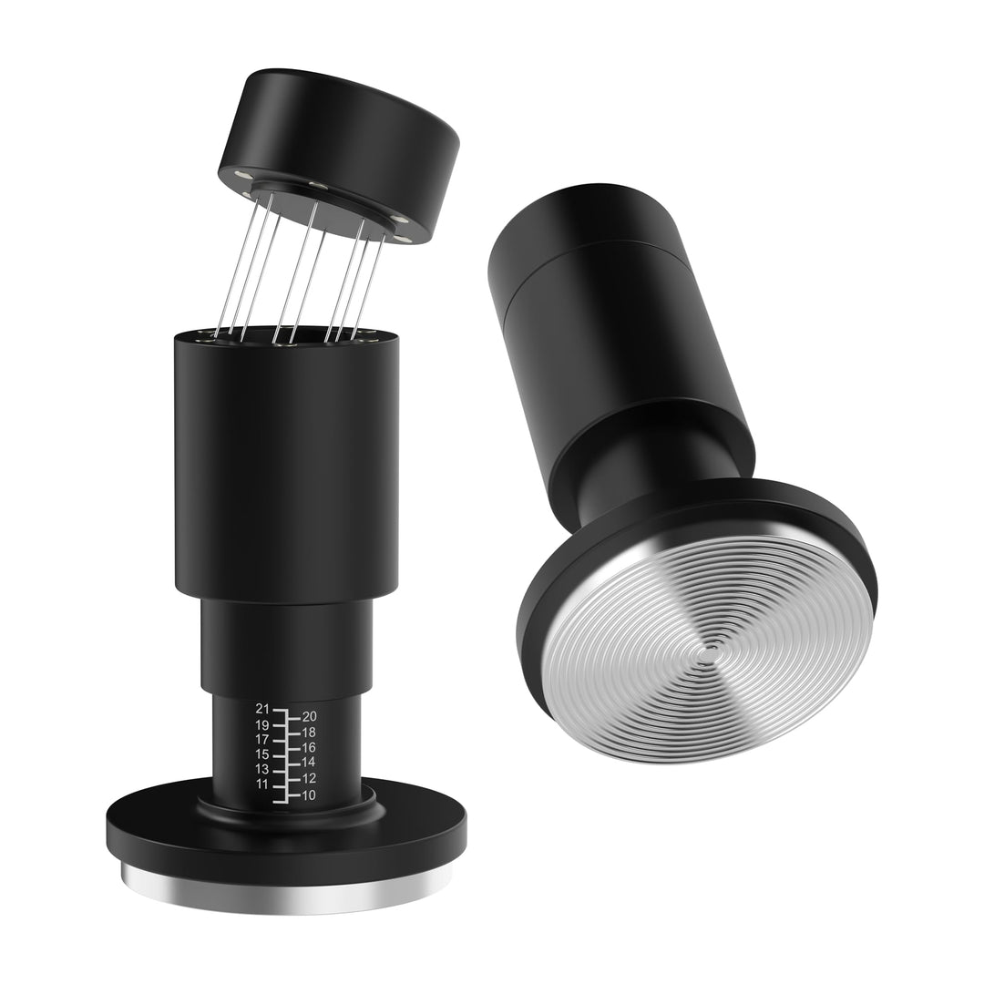 2-in-1 Espresso Tamper 58 mm mit WDT Tool – Kalibrierter 30-lb Tamper &amp; 12-Nadel Espresso-Nadelverte