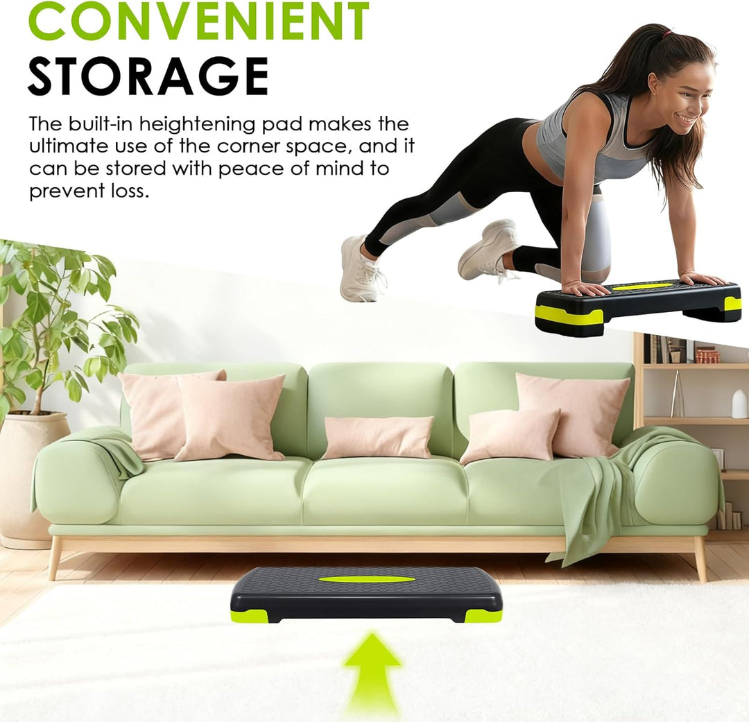Aerobic Steppbrett,Stepper für Zuhause,Rutschfestes Trainingsgerät für Cardio, Fitness,Höhenverstell