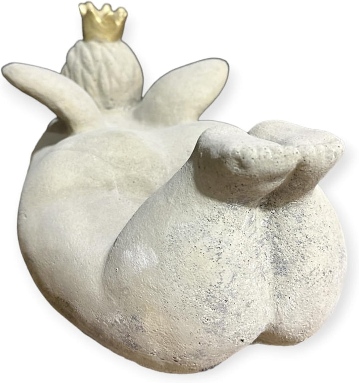 OriginalPaul Skulp & Betondesign Dicke Prinzessin mit Krone - Massiver Steinguss, Handgefertigt in D