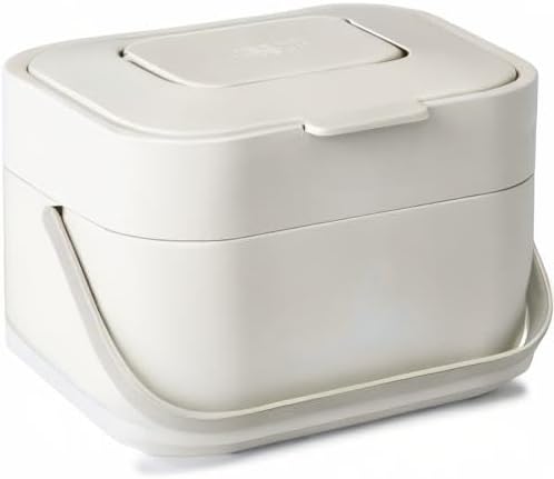 Joseph Joseph Stack 4 - Komposteimer küche, biomülleimer mit Geruchsfilter und deckel, 4 Liter, Stei