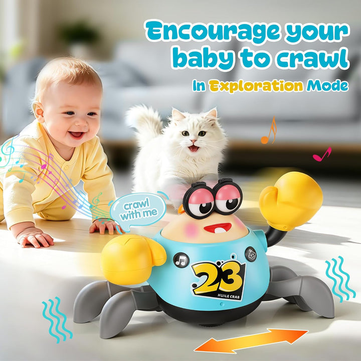 Krabbe Baby Spielzeug 6-12 Monate Krabbelspielzeug Tummy Time Toy | Interaktives mit Musik und Licht