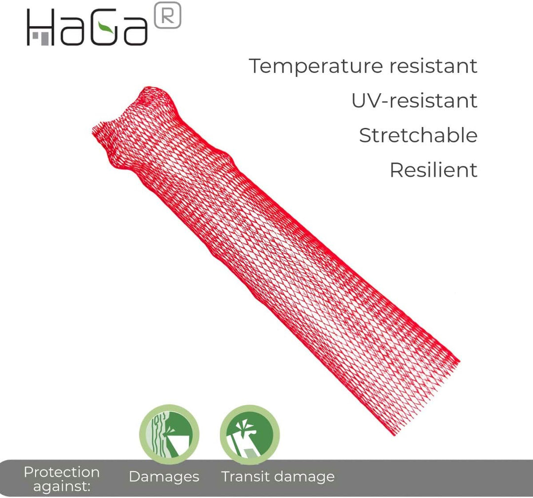 HaGa® Obstnetz Masche 6mm rot 250m Länge Gemüsenetz Aufbewahrung Schutznetz - extrem belastbar - wit