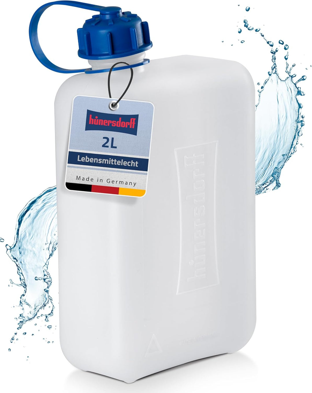 hünersdorff Wasserkanister ECO mit unverlierbarer Deckelverschraubung, 2 L, 810250 2 Liter Kein Zube