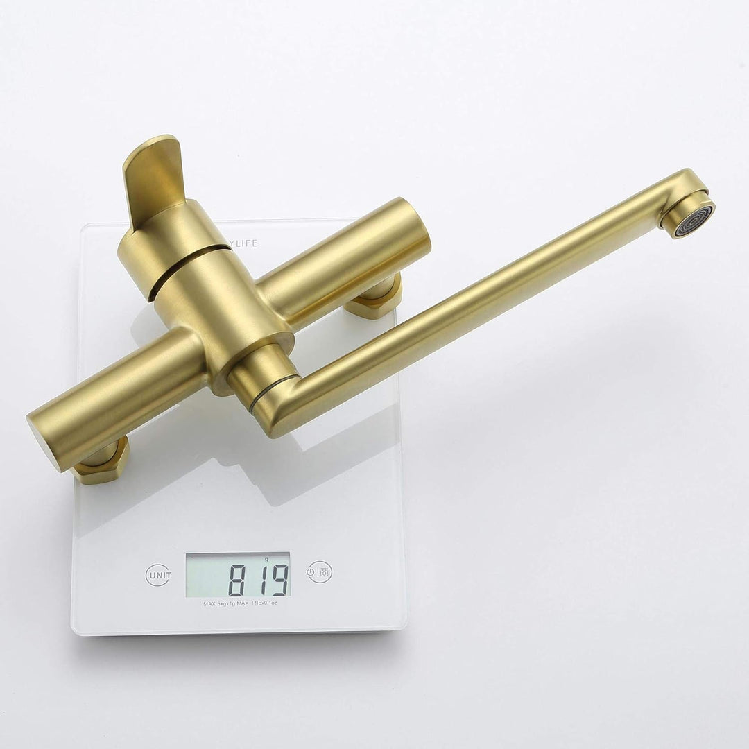 HomeLava 360° Drehbar Wand Wasserhahn 304 Edelstahl Küchenarmatur Wandarmatur Wandmontage Spültischa