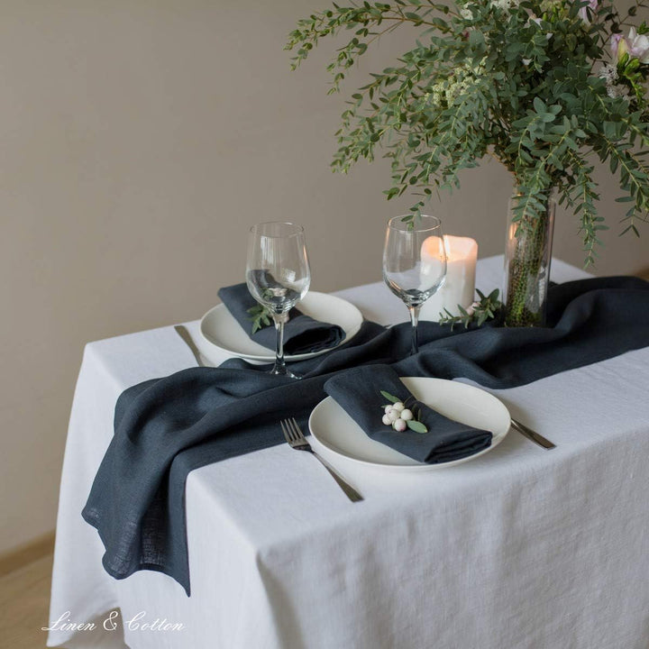 Linen &amp; Cotton Hochwertige 4 x Stoffservietten/Servietten Stoff/Leinenservietten Hygge -100% Leinen,
