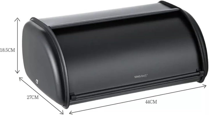 KING HOFF Brotkasten Brotbox Brotbehälter Brotdose (Schwarz, 44L x 27B x 18,5H cm) Schwarz 44L x 27B