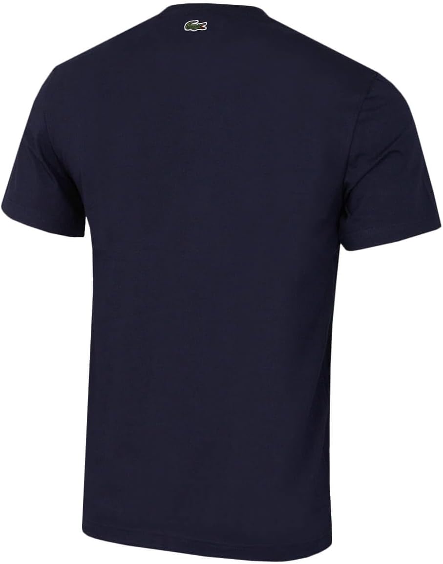 Lacoste Herren T-Shirt Rundhals TH1218, Männer Logo Tshirt,Print Tee,Regular Fit M Navy Blue (166),