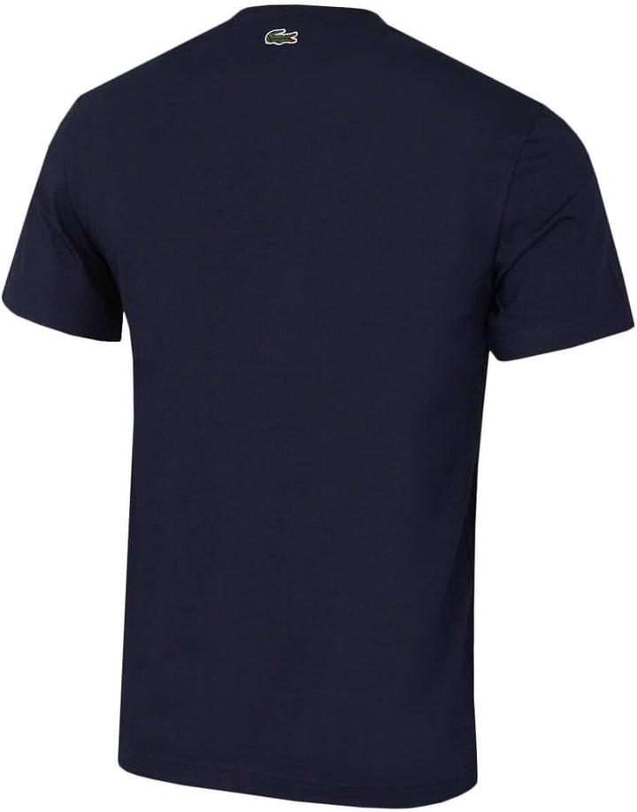 Lacoste Herren T-Shirt Rundhals TH1218, Männer Logo Tshirt,Print Tee,Regular Fit M Navy Blue (166),