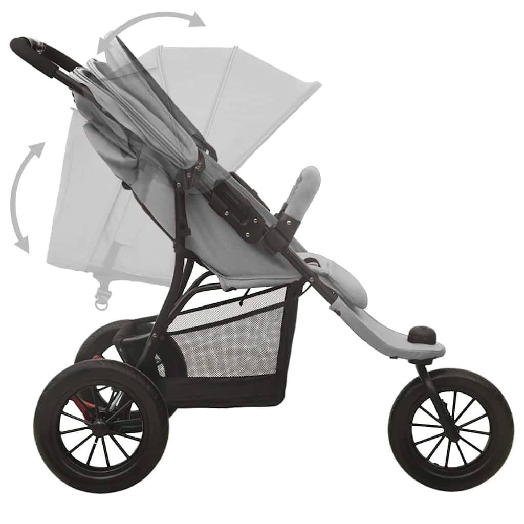 vidaXL Kinderwagen mit Verdeck Korb Einhand-Klappsystem Kinder Baby Buggy Kinderbuggy Kindersportwag
