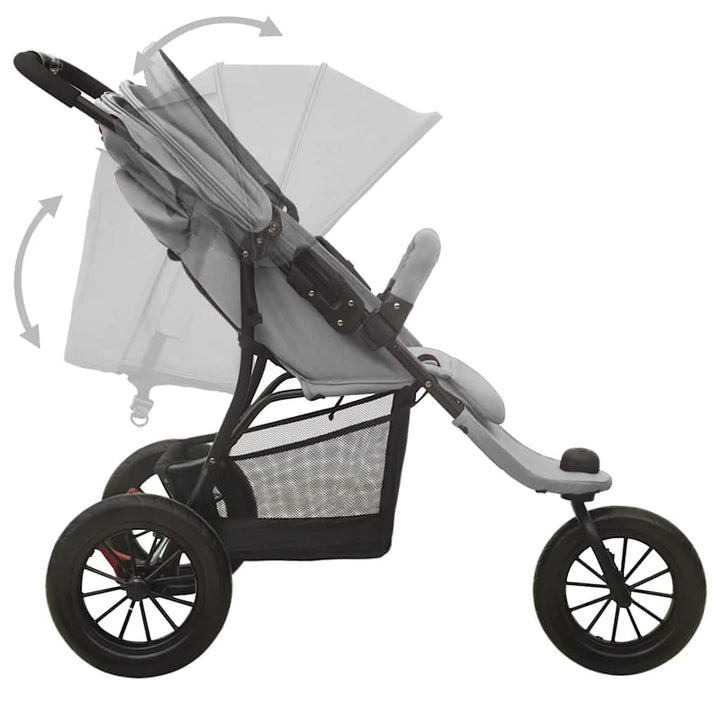 vidaXL Kinderwagen mit Verdeck Korb Einhand-Klappsystem Kinder Baby Buggy Kinderbuggy Kindersportwag