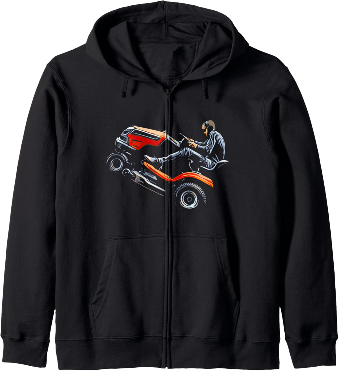 Riding Lawn Mower Wheelie Funny Vintage Kapuzenjacke