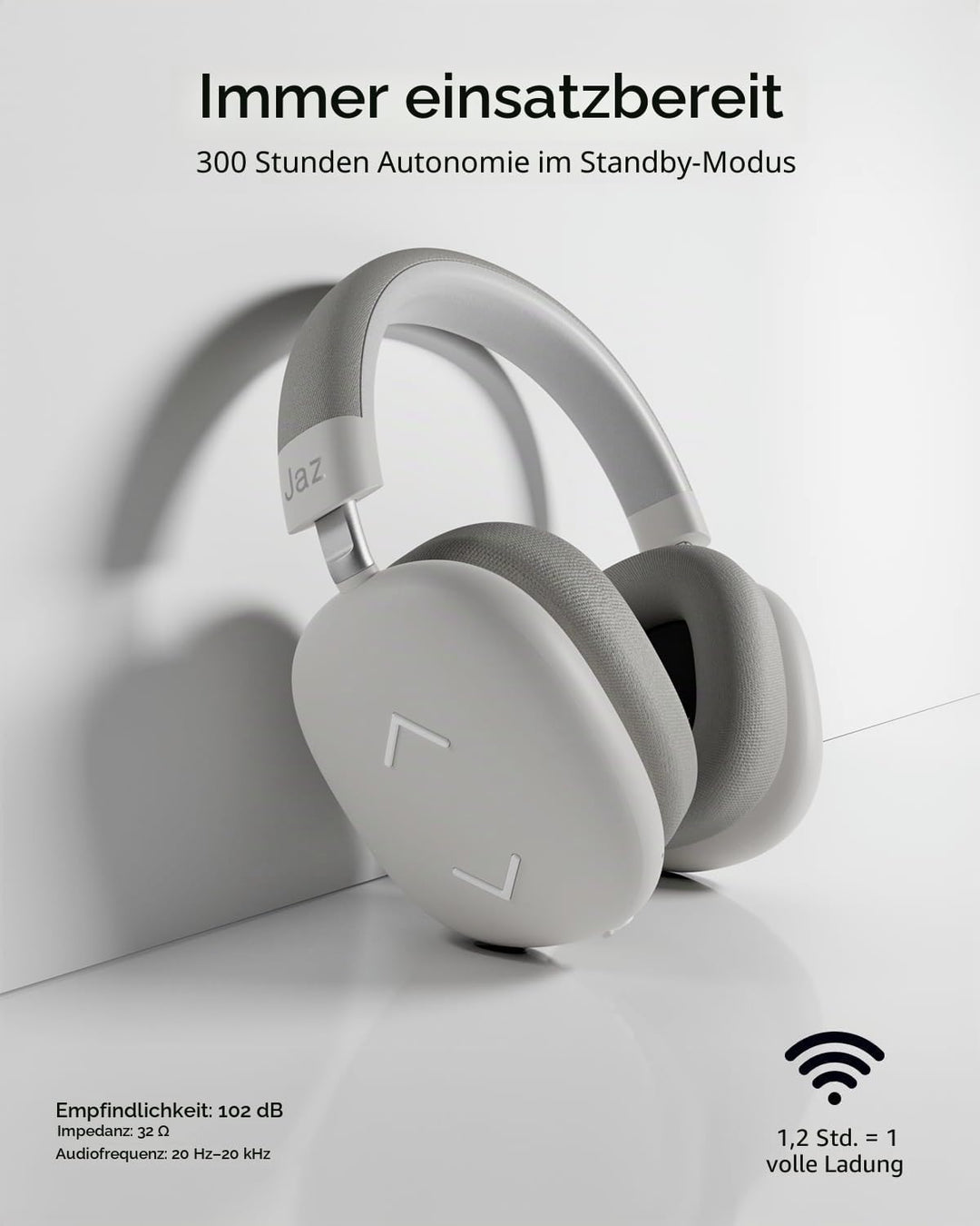 JAZ Pure Wave – Wireless Gaming On-Ear Kopfhörer, Niedrige Latenz, 3,5-mm-Klinkenanschluss, Mikrofon
