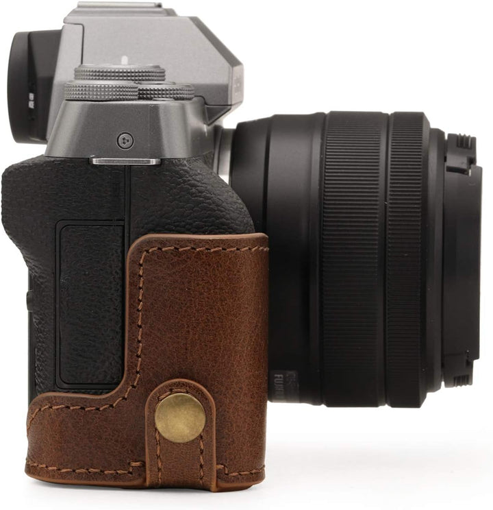 MegaGear MG1886 Ever Ready Kameratasche aus Echtleder, für Fujifilm X-T200, Braun, braun