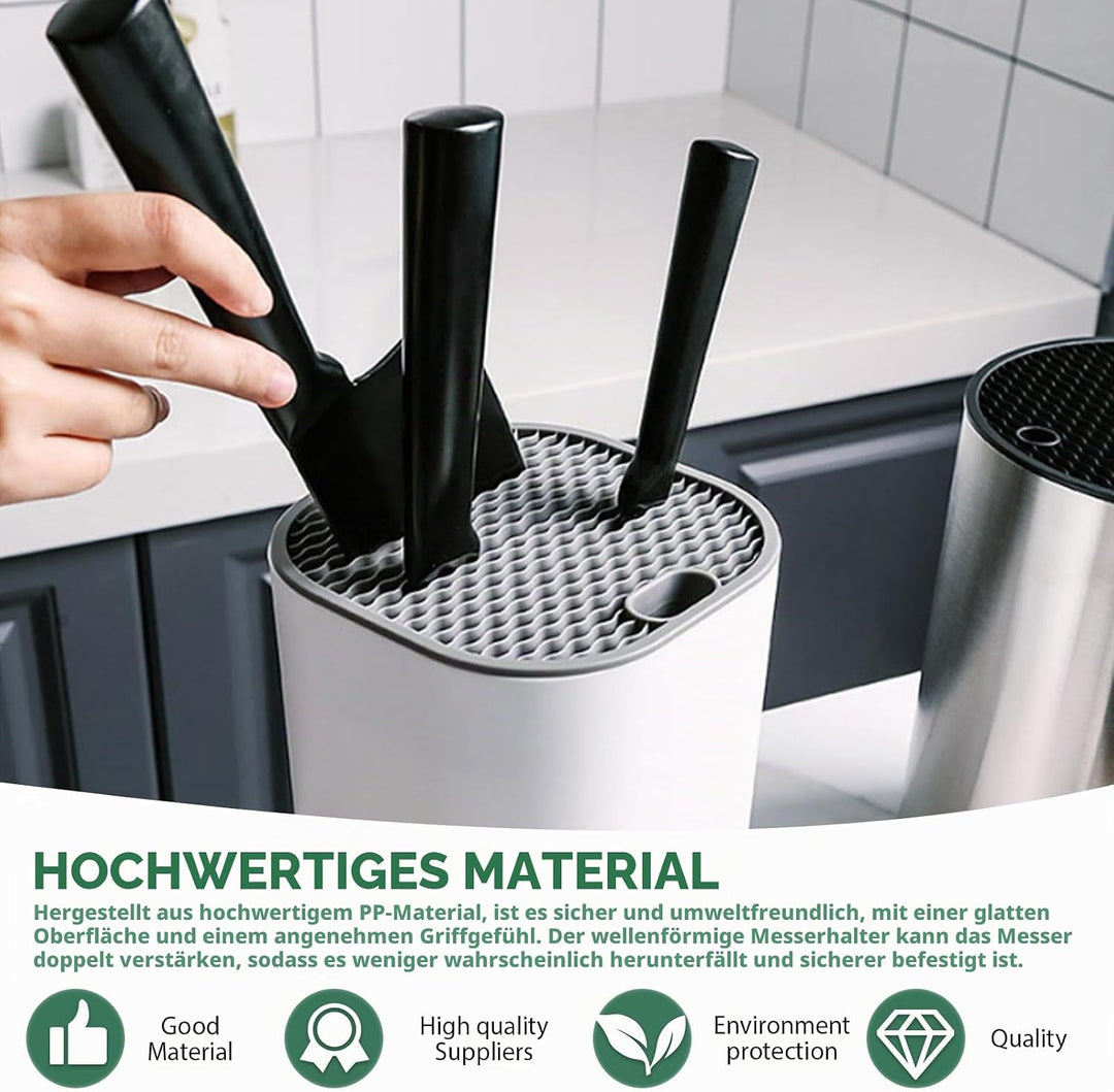 Messerblock ohne Messer Universal - Weisser Messerhalter | Küchenmesser Organizer für Alle Messertyp