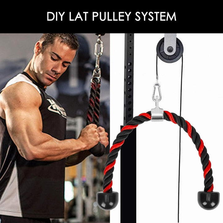 LAPONO Nylon Trizepsseil, Kraftstation Trizeps Seil Pull Down Gedrehtes Seil Trizepstau zum Herunter