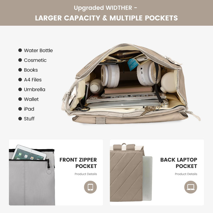 LOVEVOOK Rucksack Damen, Gross Wasserdichter Laptop Daypack Reiserucksack Arbeitstasche Elegant mit