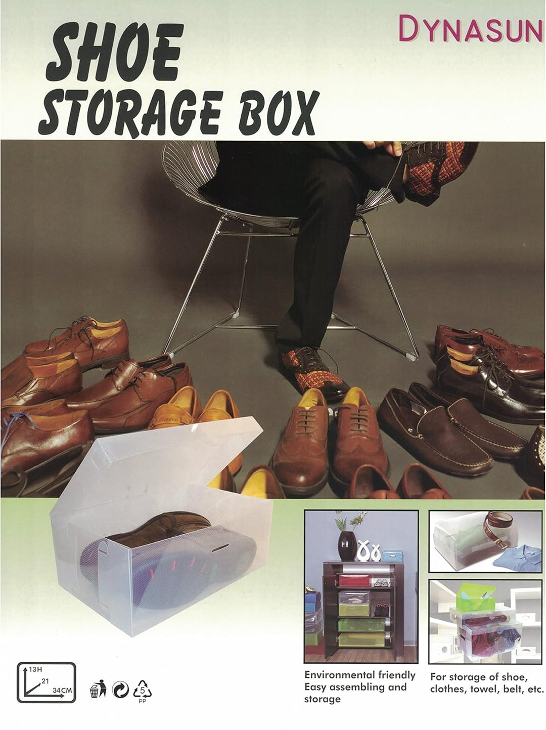 DynaSun 30x PP435 Schuhbox Schuhkasten Lagerkasten Box Schuhschachtel für Aufbewahrung Schuhe Faltba
