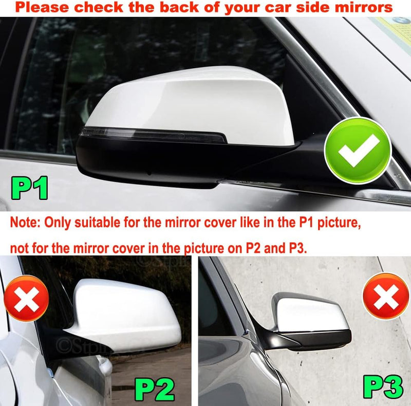 1 Paar Spiegelkappen Links Rechts Seitenspiegel Abdeckkappen für B-M-W F20 F22 F23 F30 F31 F32 F33 F