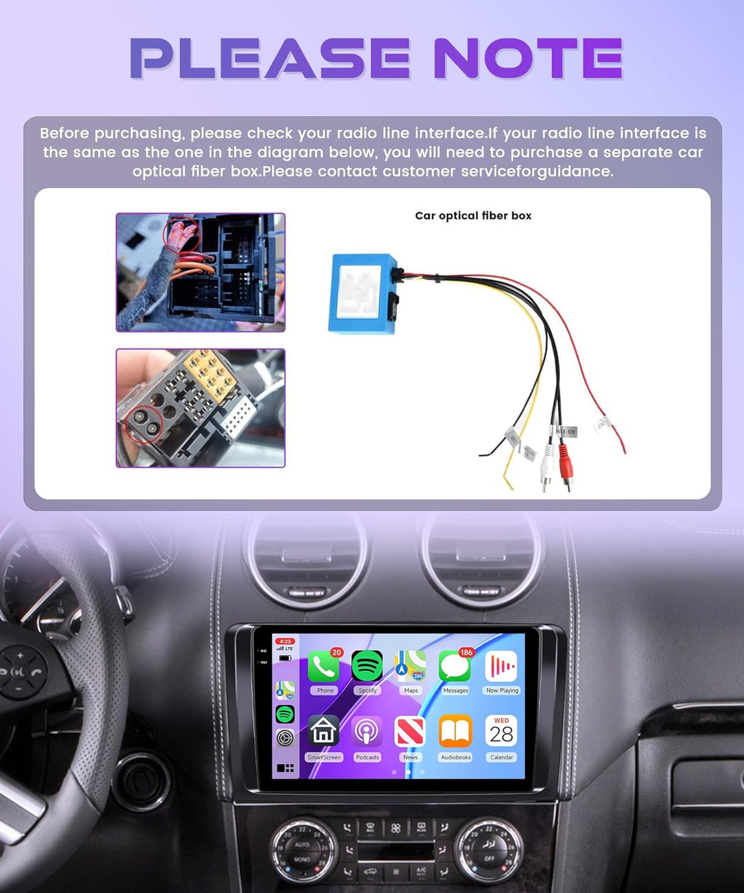 4G+64G Wireless Carplay Android Autoradio für Mercedes Benz ML GL W164 ML350 ML500 GL320 X164 ML280