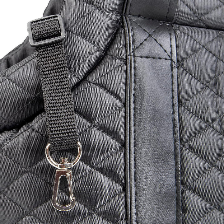 Hundetasche - Tragetasche Bailey Schwarz – 38x20x18cm – Polyester – herausnehmbares Kissen & Boden –