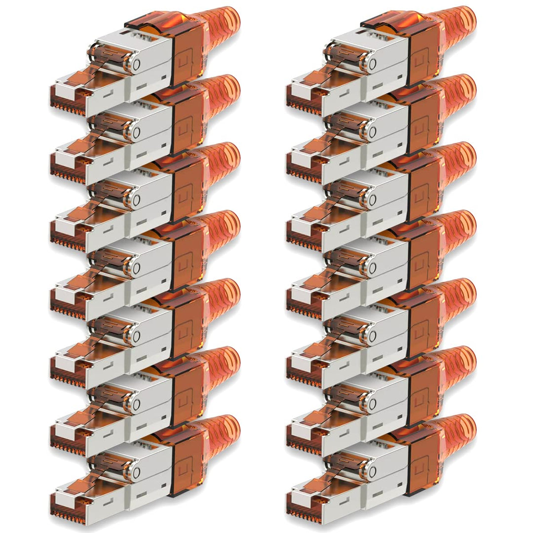 UC-Express Netzwerkstecker CAT7 RJ45-14x RJ45 Netzwerk Stecker Steckverbinder - werkzeuglos - geschi