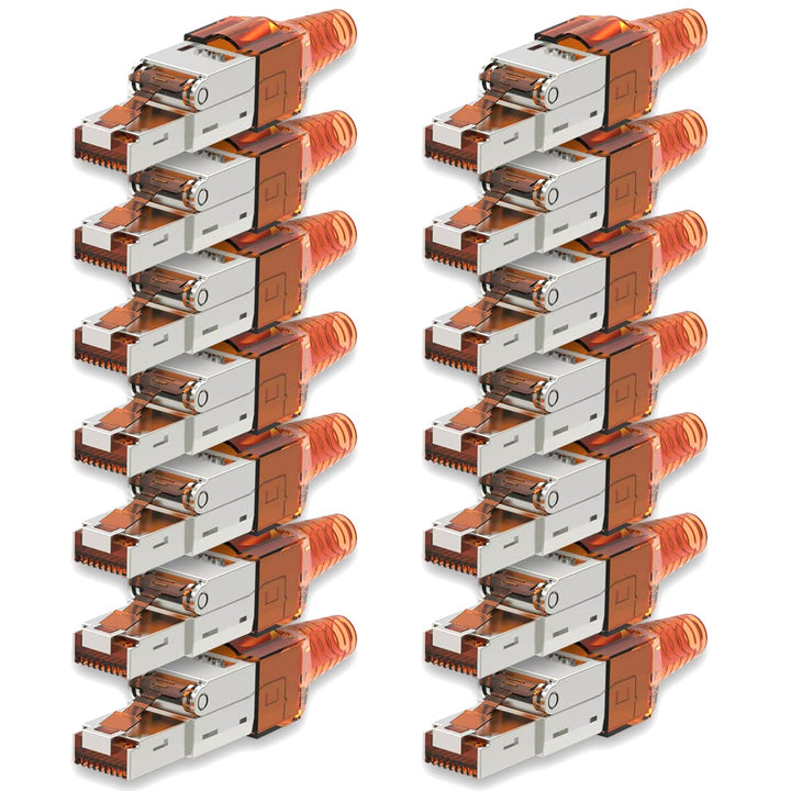 UC-Express Netzwerkstecker CAT7 RJ45-14x RJ45 Netzwerk Stecker Steckverbinder - werkzeuglos - geschi