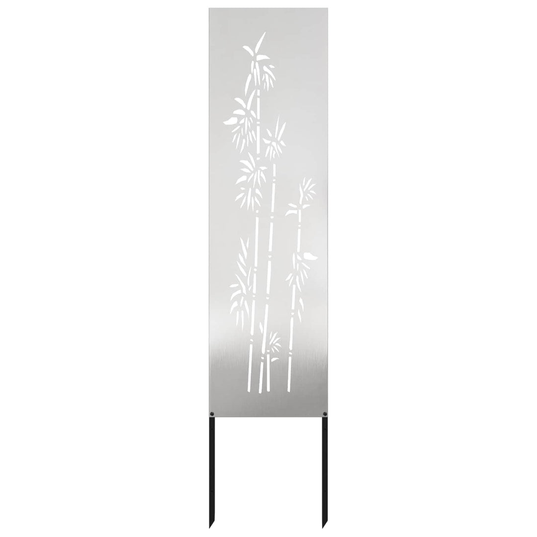 vidaXL Garten Sichtschutz-Leinwand Floral Silber 32 x 140 cm Edelstahl, Garten und Terrasse, Rechtec
