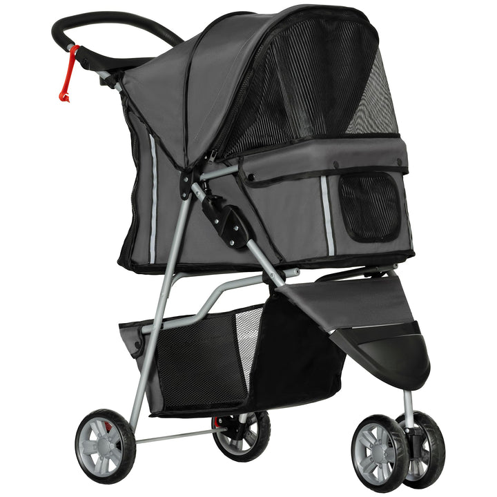 PawHut Hundewagen Hundebuggy klappbar für Hunde & Katzen bis 10 kg Katzenbuggy mit Kissen Netzfenste