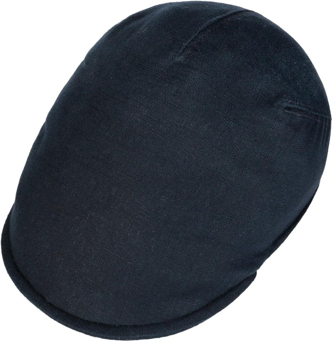 LIERYS Elegantes Design: Die melierte dunkelblaue Flatcap besticht durch ihre frische Ausstrahlung u