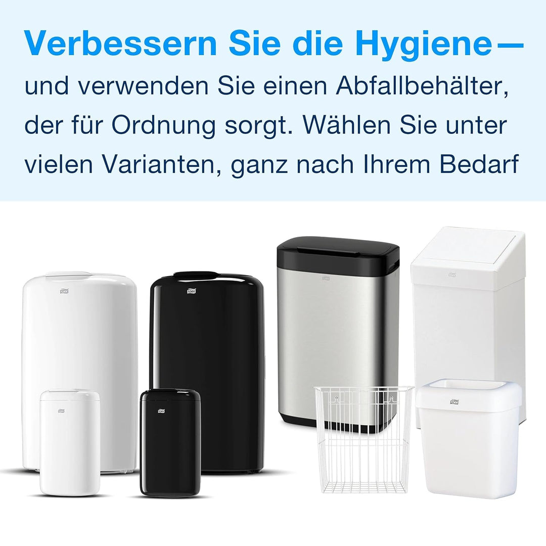 Tork Abfalleimer 20L - Toiletteneimer für Badezimmer - Montage an Wänden oder Waschraumböden - Kompa