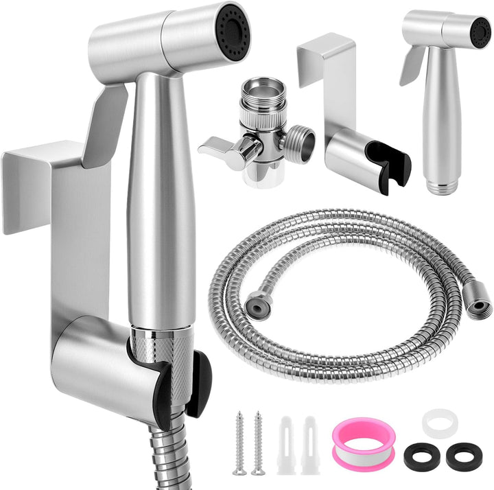QWORK® Handbrause Bidet Set aus Edelstahl SUS 304 – Vielseitiges für Persönliche Hygiene, Haustierwä