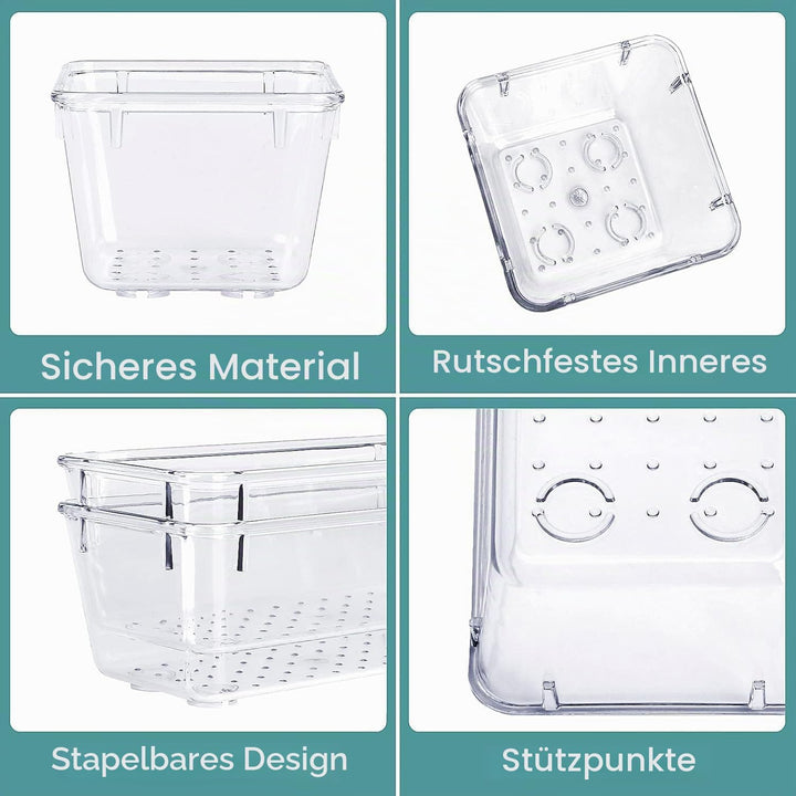 25Pcs Schubladeneinsatz Schubladen Organizer mit 4 Grössen, Schminktisch Organizer transparent Kunst