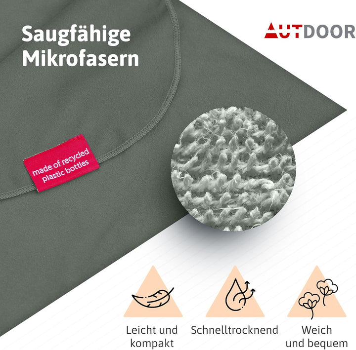 AUTDOOR® Mikrofaser Badeponcho Damen & Herren - nachhaltig aus 100% recycelten PET-Flaschen - Handtu