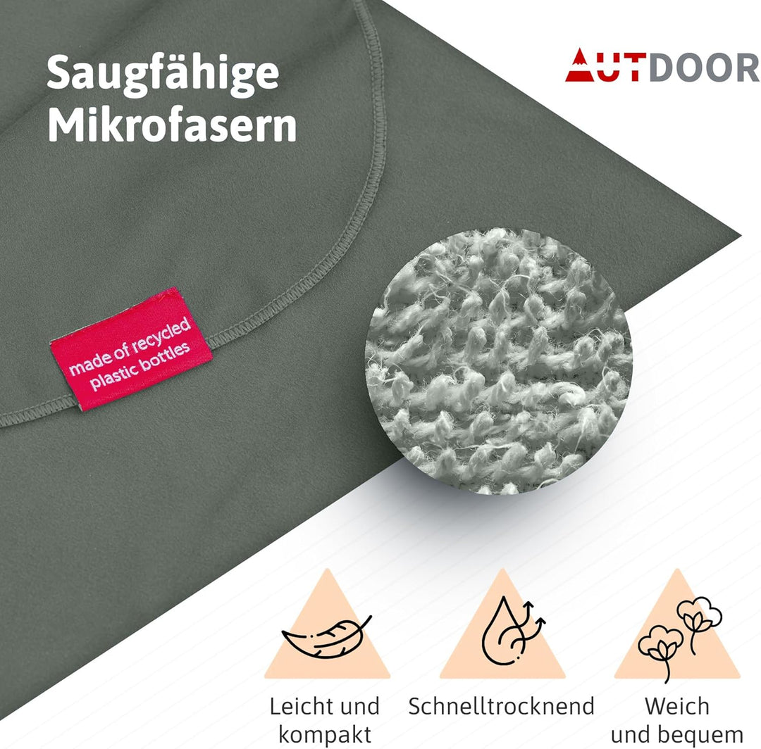 AUTDOOR® Mikrofaser Badeponcho Damen & Herren - nachhaltig aus 100% recycelten PET-Flaschen - Handtu