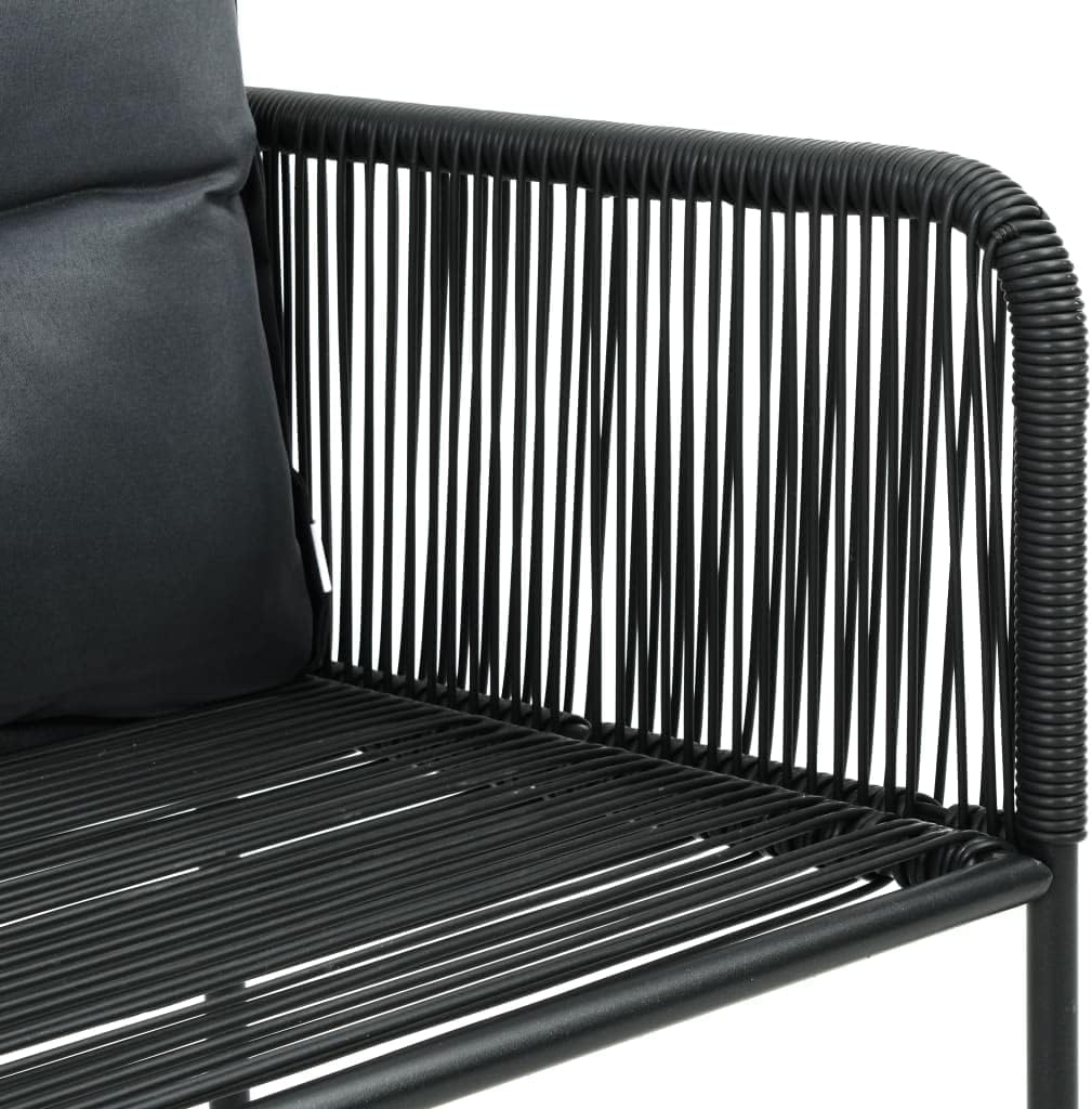 Gartenstühle 2 STK. mit Polstern Poly Rattan Schwarz BalkonmöBel Gartenstuhl StapelstüHle Rattan Gar