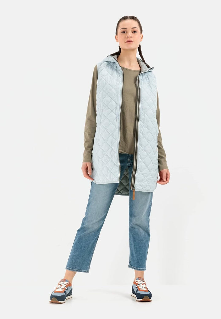 camel active Damen Steppweste aus recyceltem Polyester, 36 Hellblau