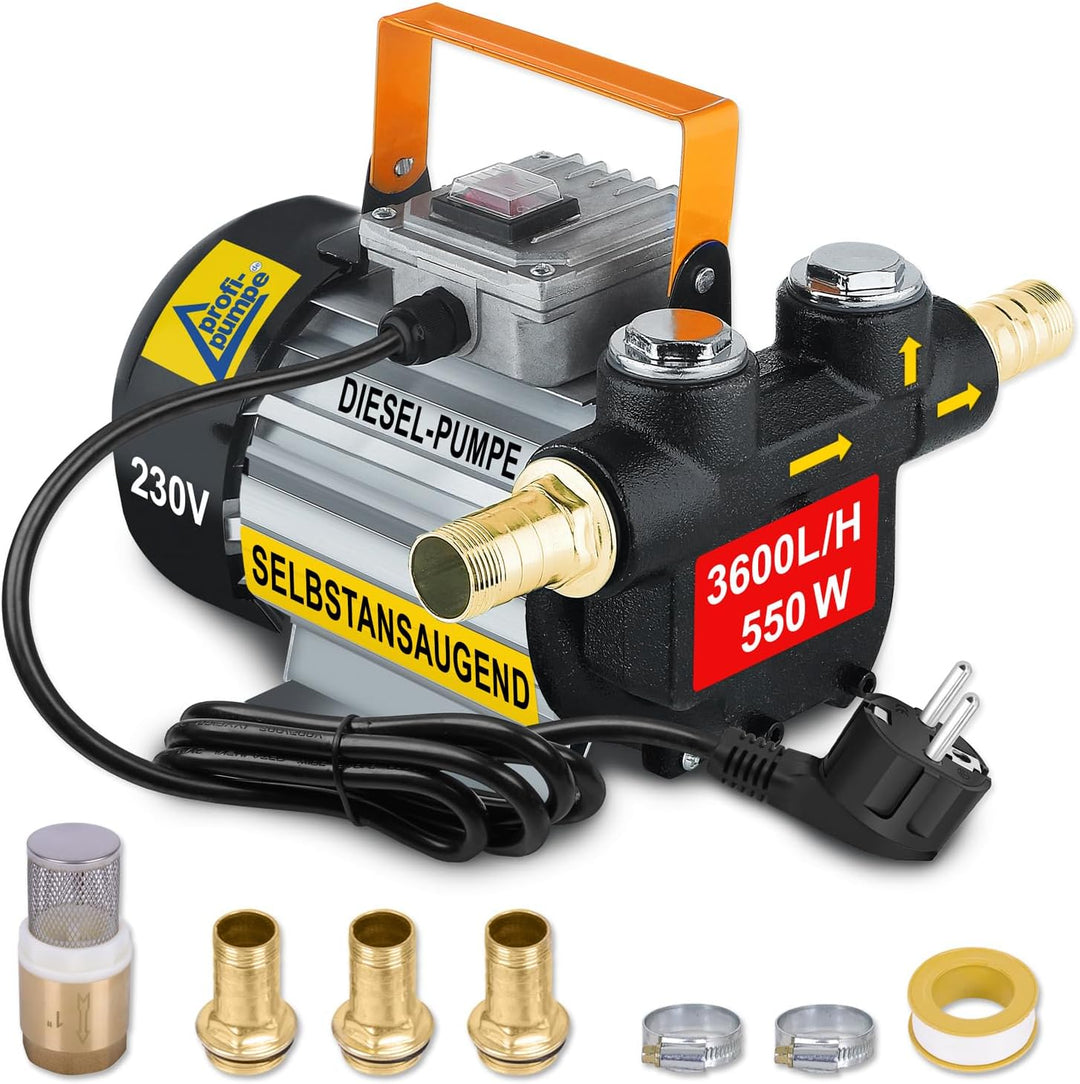 AMUR DIESELPUMPE HEIZÖLPUMPE ÖLPUMPE Biodiesel SELBSTANSAUGEND Diesel Set Standard-4 ELEKTRISCHE 230