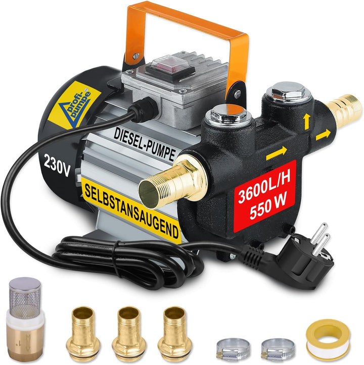AMUR DIESELPUMPE HEIZÖLPUMPE ÖLPUMPE Biodiesel SELBSTANSAUGEND Diesel Set Standard-4 ELEKTRISCHE 230
