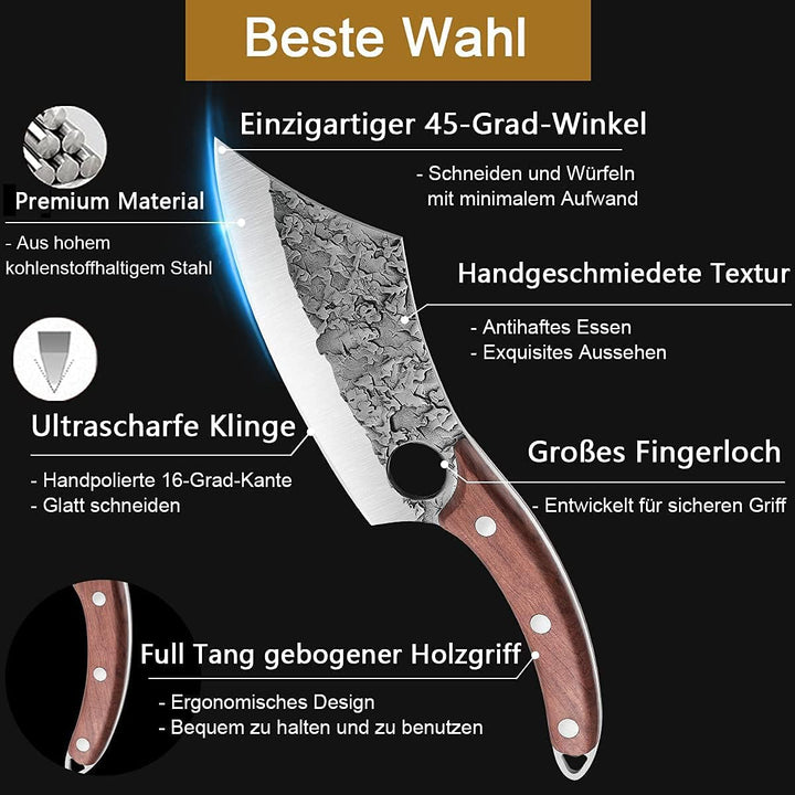 Dream Reach Ausbeinmesser Geschmiedete Hammer Textur Klinge Kochmesser Filetiermesser Metzgermesser