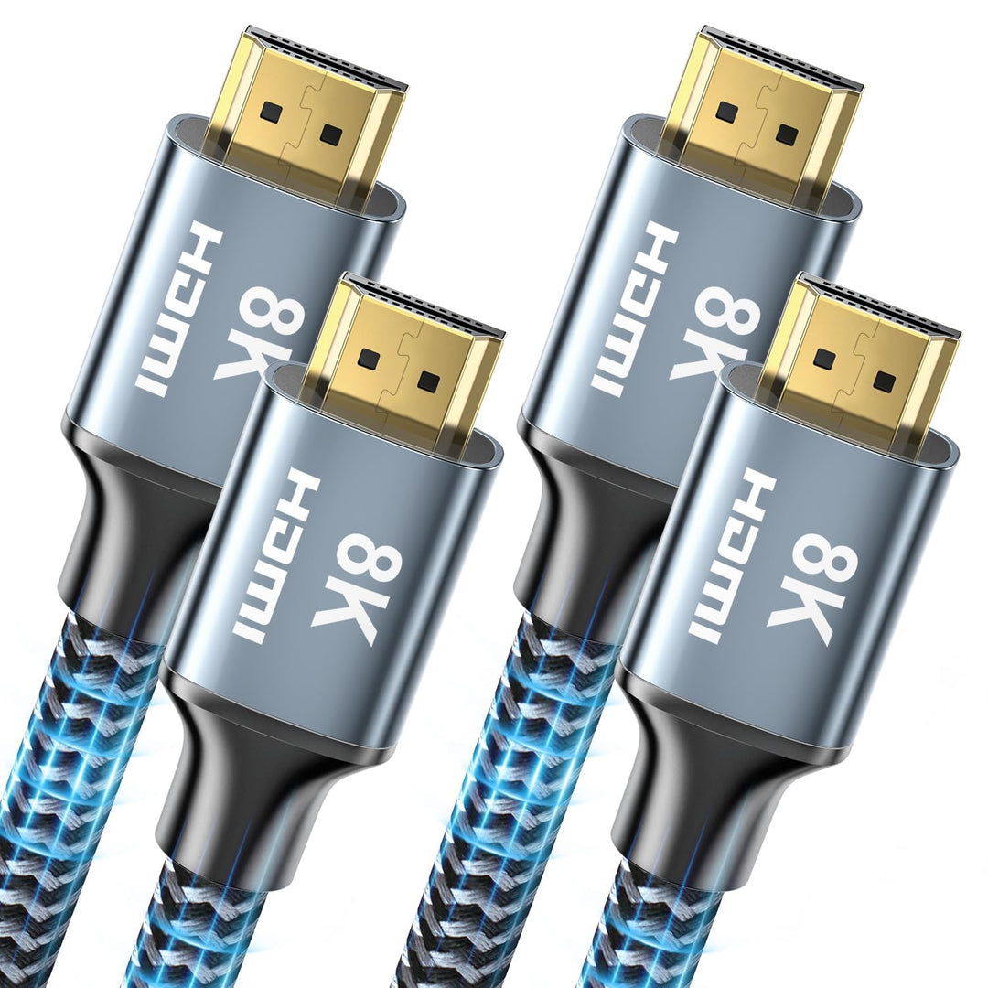 CABNEER 8K HDMI 2.1 Kabel 2,5m 2 Stücke, HDMI Kabel Hoch Geschwindig 48Gbps 8K@60Hz 4K@120Hz 2.2/2.3