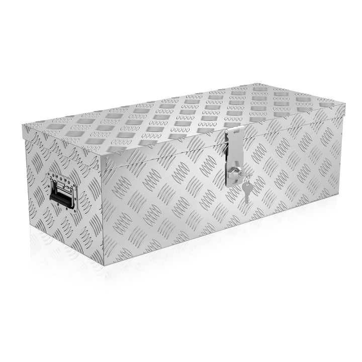 XMTECH 60L Aluminium Transportbox Aufbewahrungsbox Aluminiumkoffer Aluminiumbox Truckbox, Silber Lag