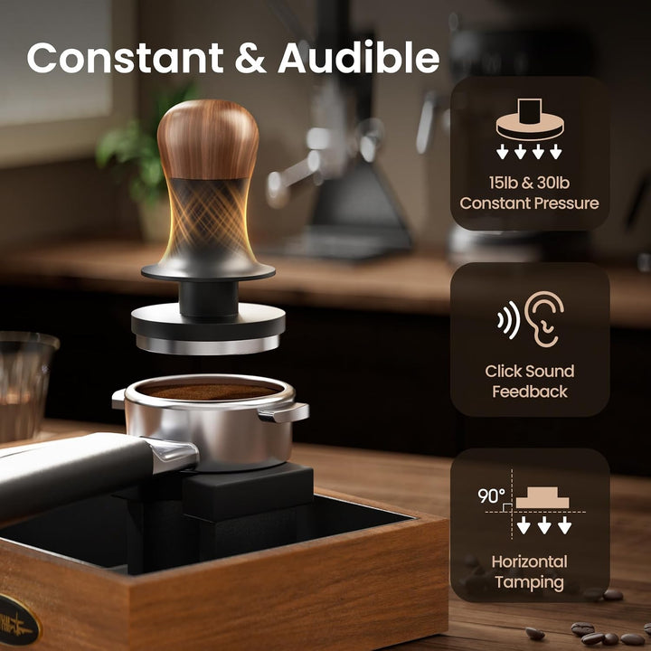 MHW-3BOMBER 51 mm Espresso-Kaffee-Tamper mit drei federbelasteten, kalibrierten Espresso-Tamper 13,6