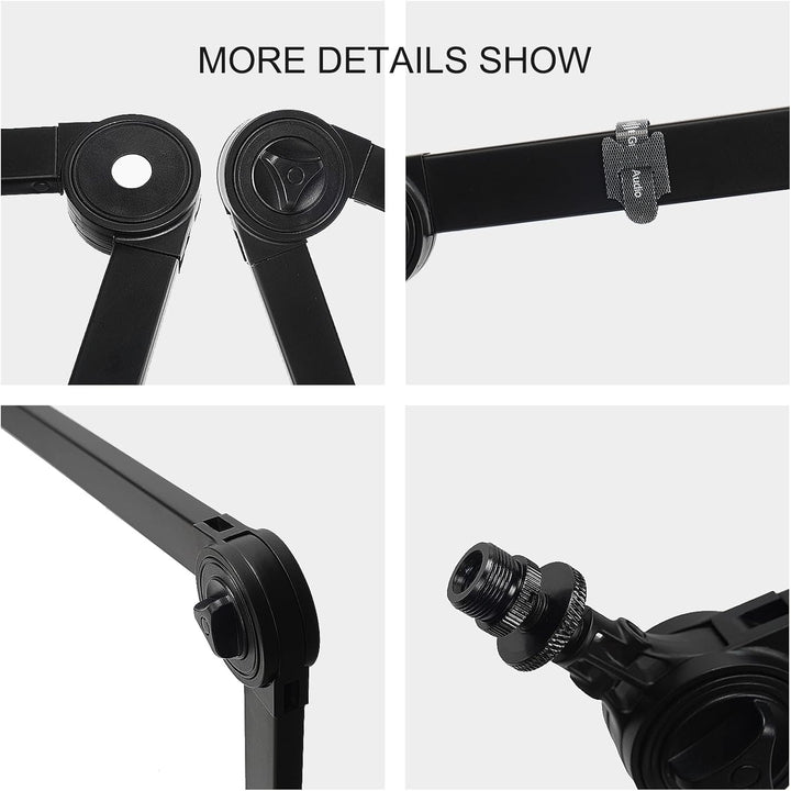Mikrofonarmständer Verstellbarer Mikrofon-Tischhalter mit Tischklemme Professioneller Mikrofonarmstä