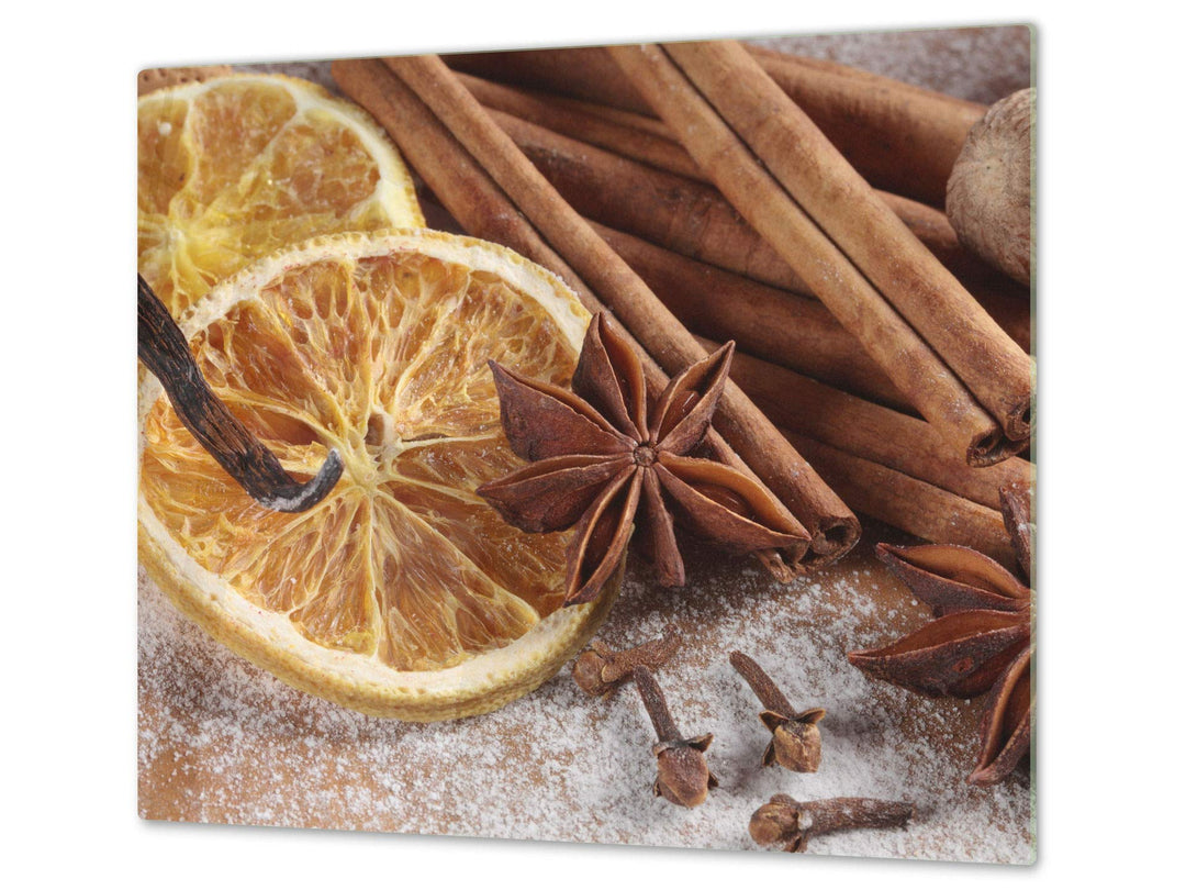 Küchenbrett aus Hartglas und Induktionskochplattenabdeckung – Schneideplatten SINGLE mit 60 x 52 cm