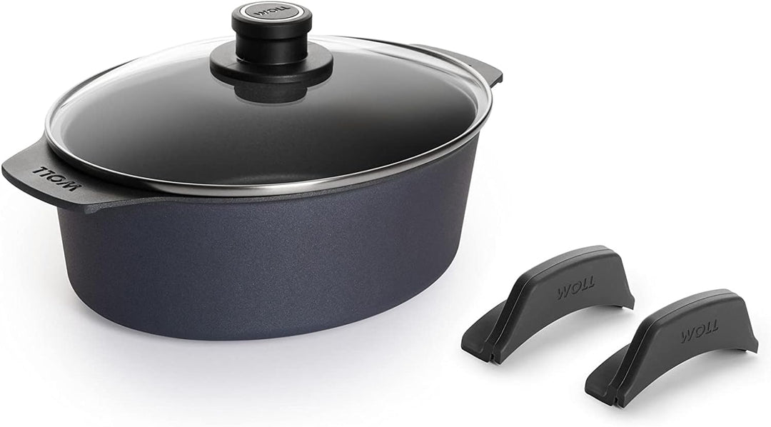 Woll Diamond Lite Set bestehend aus Bräter mit Glasdeckel und Silikongriffen in Box - Induktiv -, 27