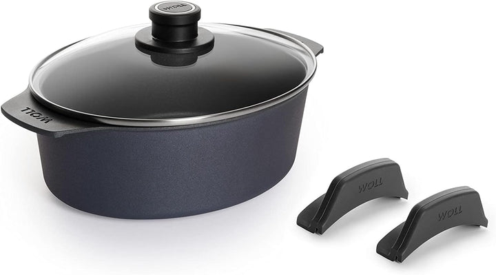Woll Diamond Lite Set bestehend aus Bräter mit Glasdeckel und Silikongriffen in Box - Induktiv -, 27