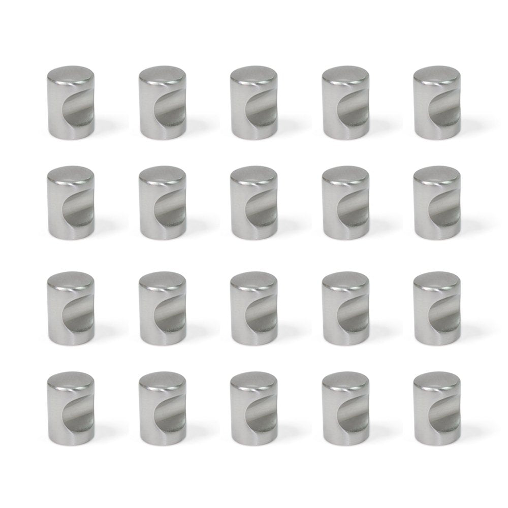 Emuca 9161651 Türknauf für Möbelstück, Ø20mm, Zamak, Nickel satiniert, 20 Stück 20 Stück Nickel Sati
